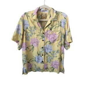 Kylani Bay Silk Hawaiian shirt M